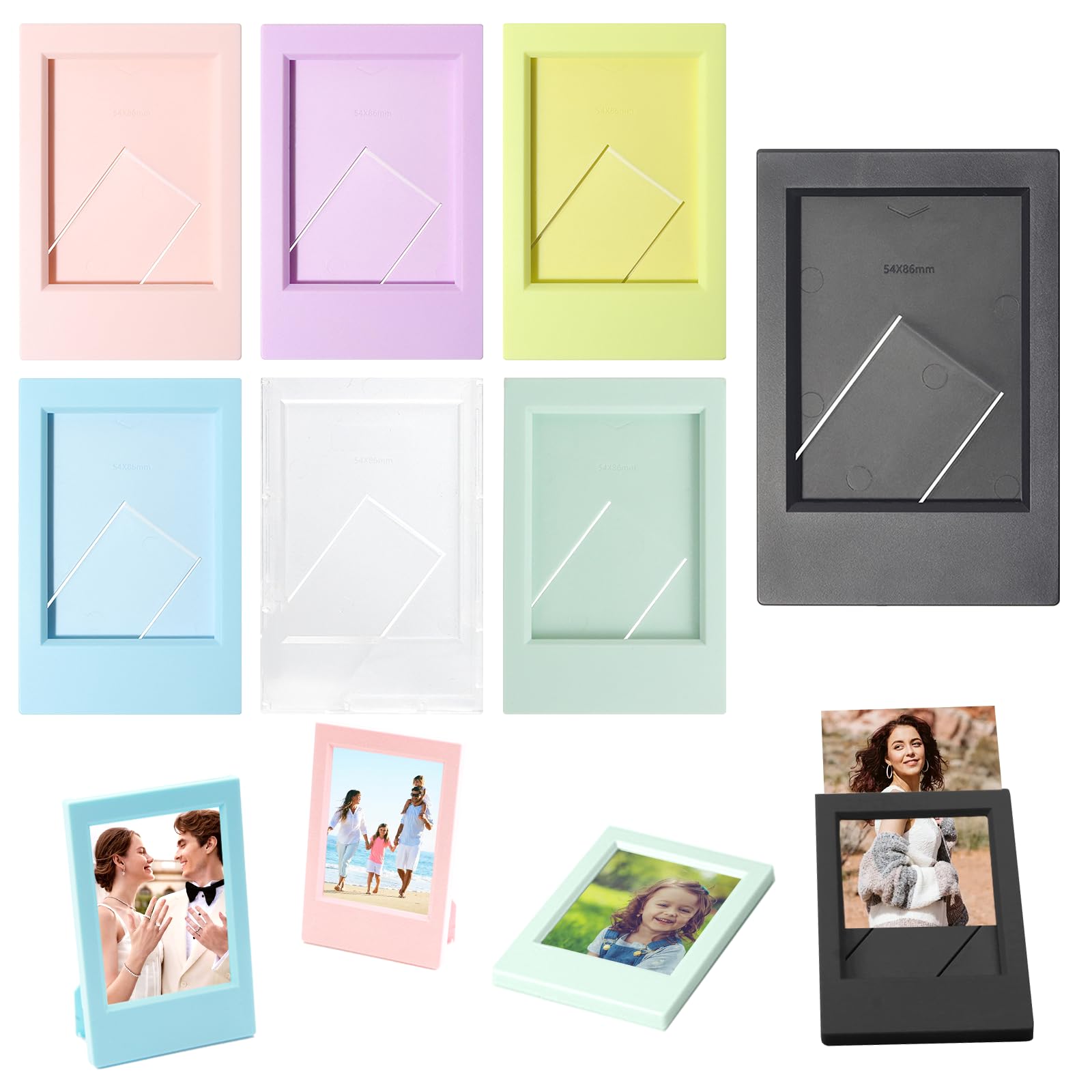 Jinsion 7 Pieces Mini Photo Frame 9.2 × 6.1 cm, Instax Mini